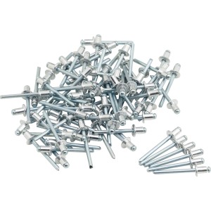 Rivetti ciechi LUX argentati, 4,8x23mm, 50 pezzi, per unire componenti.