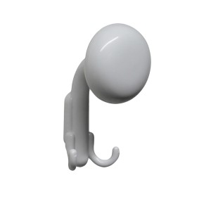 Appendino da guardaroba t.b.t. bianco con due ganci.