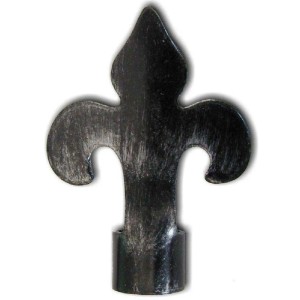 Pomello per bastone tenda giglio Ø 20 mm nero argento
