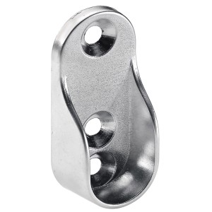 Supporto cromato ovale per tubo appendiabiti in fusione di zinco, set da 2 per accessori per mobili.