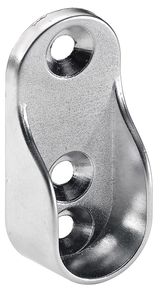 Supporti Per Asta Appendiabiti Ovali - 2 Pezzi In Metallo Nichelato Per Armadi E Corridoi - Foto 3