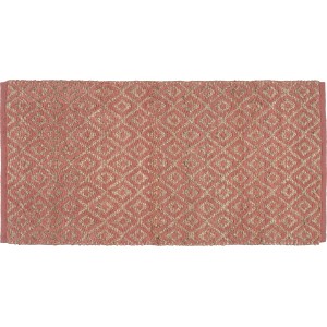 Tappeto in juta e cotone Ancient Secrets Terracotta, 60x120 cm, con motivo a rombi.