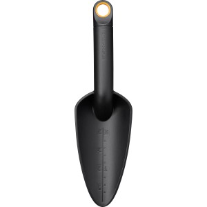 Cazzuola da fiori Fiskars Solid nera (29 cm) per giardinaggio, come rinvasare in aiuole e vasi.