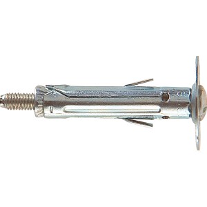 Tassello metallico per fissaggi sicuri su pareti cave, ideale per cartongesso.