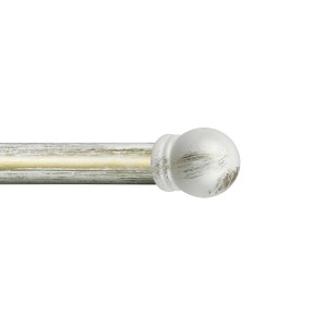 t.b.t. bastone per tenda bianco/oro con terminale a sfera per Scorritenda in Kit.