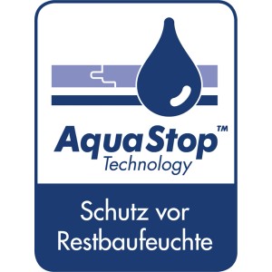 Simbolo per la protezione dall'umidità Selitstop® Komfort: tecnologia AquaStop contro l'umidità residua.