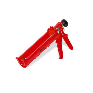 Pistola per silicone rossa per muratori e piastrellisti.