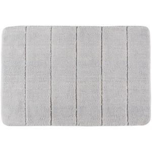 Tappeto bagno Wenko Steps grigio chiaro, 60x90 cm, in microfibra con design strutturato.