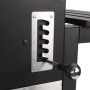 Dettaglio: controllo del calore a 5 livelli sul barbecue a carbone Jamestown Jaxon XL.
