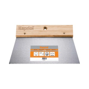 t.b.t. spatola dentata per lavori di piastrellatura con manico in legno.