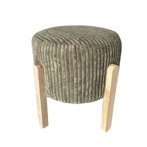Sgabello in velluto a coste verde 30x30x35 cm