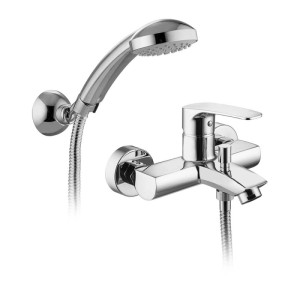 Rubinetto bagno monoc. vasca con supporto a snodo lime cromo