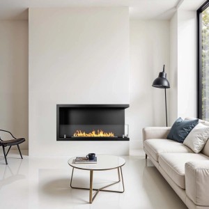 Camino a bioetanolo incasso angolo Divina Fire Sutri 90 DX 3 kW 90x45 cm