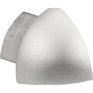 Angolo profilo terminale quarto di cerchio, alluminio anodizzato, argento opaco, 8 mm, 2 pezzi