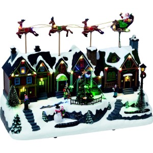 Villaggio di Natale illuminato LED 40x18x29,5