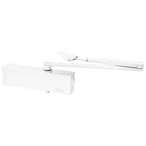 Chiudiporta bianco Burg-Wächter TS 2500, termostabile, per porte DIN sinistra/destra.
