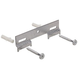 Hettich binario di sospensione per pensili in acciaio, 2 pezzi, con viti e tasselli per il montaggio.