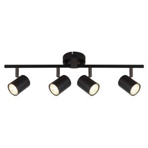 Faretto quattro luci Globo Walters 544x90 mm nero satinato