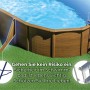 Piscina ovale Gre Pool Pacific effetto legno con scaletta e sicurezza.