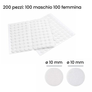 Confezione velcri adesivi Ø 1 cm 100 pz