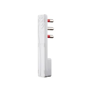 Spine t.b.t. bianca con tre perni metallici.