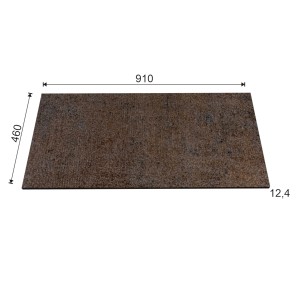 Piano lavabo t.b.t. con dimensioni (910x460x12,4 mm).