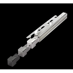 Angolo per profilo di finitura quadrato, alluminio anodizzato, titanio spazzolato, 10 mm, 2 pezzi.