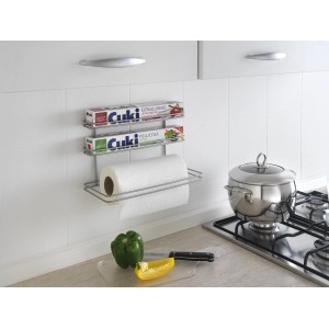 Mensola porta rotoli carta cucina a 3 piani Roll-It trattamento polytherm
