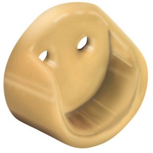 Supporto per tubo Hettich, 20 mm, in plastica color oro per tubi armadio.