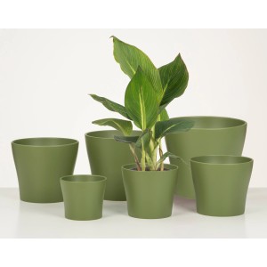 Vasi Scheurich 808 verde oliva in varie dimensioni. Vasi in ceramica per interni.