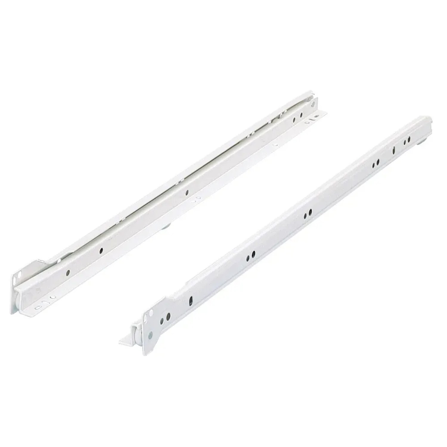 Guide per cassetti a rulli Hettich, 600 mm, acciaio verniciato a polvere bianco, per cassetti.