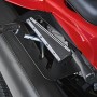 Dettaglio: cambio di marcia del tosaerba rider rosso Troy-Bilt Mini-Rider 60T-R.