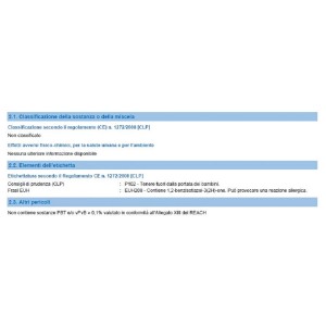 Scheda informativa per concime biologico: Informazioni di sicurezza e ingredienti.