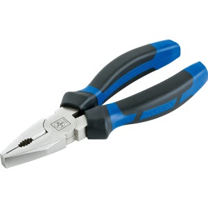 Pinza universale LUX Classic 180 mm con manico blu e nero per afferrare, tagliare e piegare.