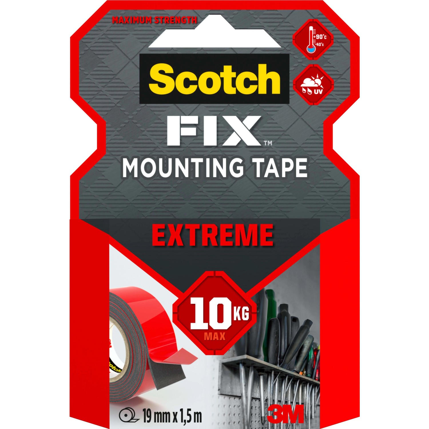Nastro Adesivo Scotch Fix Extreme Per Esterni - 19mm X 5m, Resistente Fino A 13kg - Foto 5