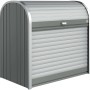 Box universale Biohort StoreMax 120 grigio quarzo metallizzato con serranda e serratura a cilindro.