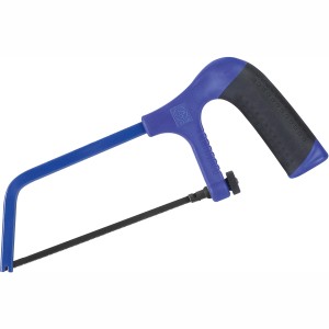 Seghetto universale LUX 150 mm con telaio in acciaio e manico in plastica blu per metalli teneri e plastica.