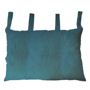 Cuscino t.b.t. color turchese con passanti per il fissaggio.