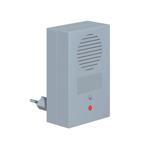 Trappola elettronica per topi con spina e indicatore LED rosso.