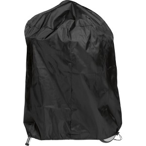 Copertura nera CMI per barbecue rotondi, 90x70 cm, in poliestere antistrappo con coulisse.