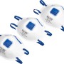 LUX Mascherina con valvola FFP2 (confezione da 3): Maschere respiratorie con valvola di espirazione ed elastici per un comfort ottimale.