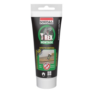 Adesivo di montaggio T-Rex di Soudal, ideale per lavori di sigillatura e silicone.
