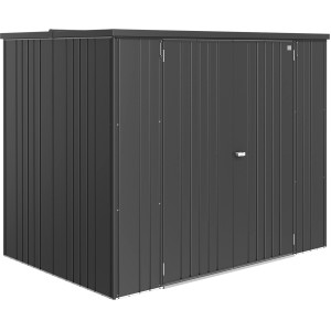 Armadio da giardino Biohort Large, grigio scuro metallizzato, ideale per riporre gli attrezzi.
