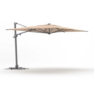 Ombrellone da giardino palo decentrato retrattile Step 3x3 m Beige