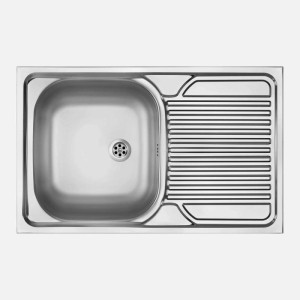 Lavello appoggio 1 vasca e gocciolatoio Idrostile Guantánamo 500x160 mm satinato