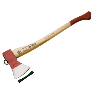 Ascia da spacco LUX Comfort, 70 cm, 1,25 kg con testa rossa e manico in hickory chiaro.