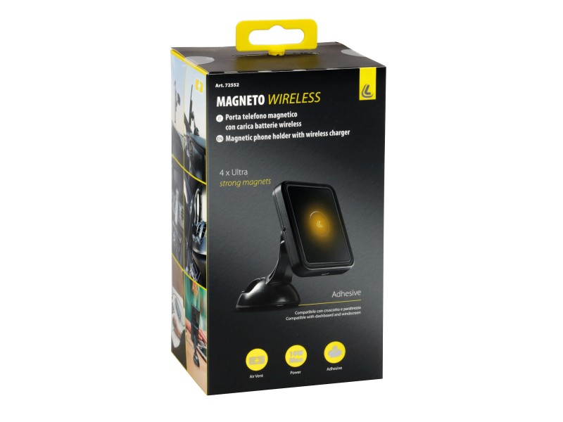 Porta cellulare auto Magneto Wireless nero