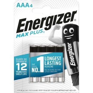 Pacco batterie Energizer Max Plus AAA4, batterie alcaline per dispositivi.