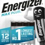 Pacco batterie Energizer Max Plus AAA4, batterie alcaline per dispositivi.