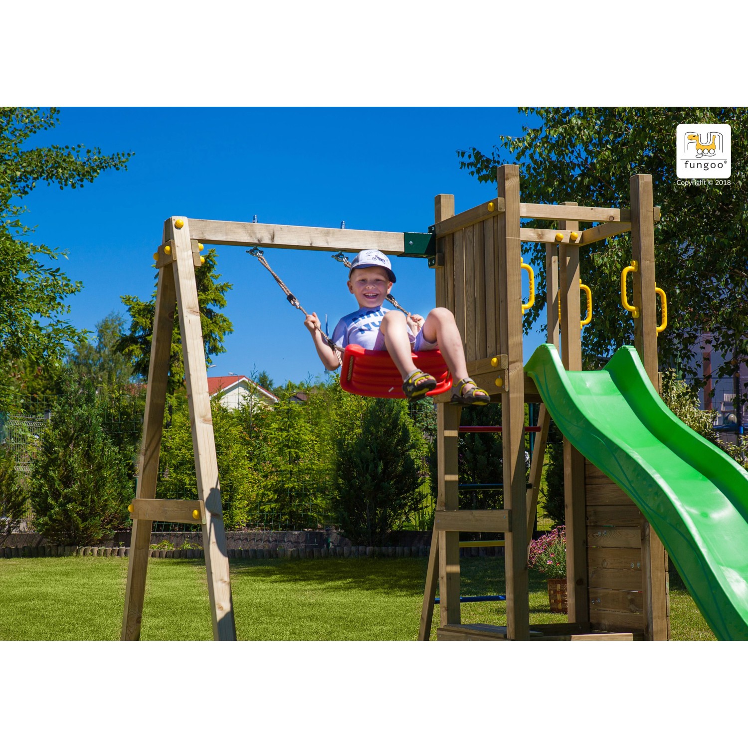 Gioco da giardino Funny 3 scivolo e altalena 290 x 200 x h210 cm_6